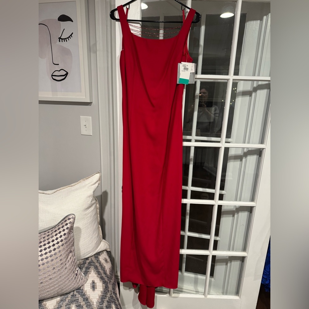 Elegant Red Sleeveless Gown